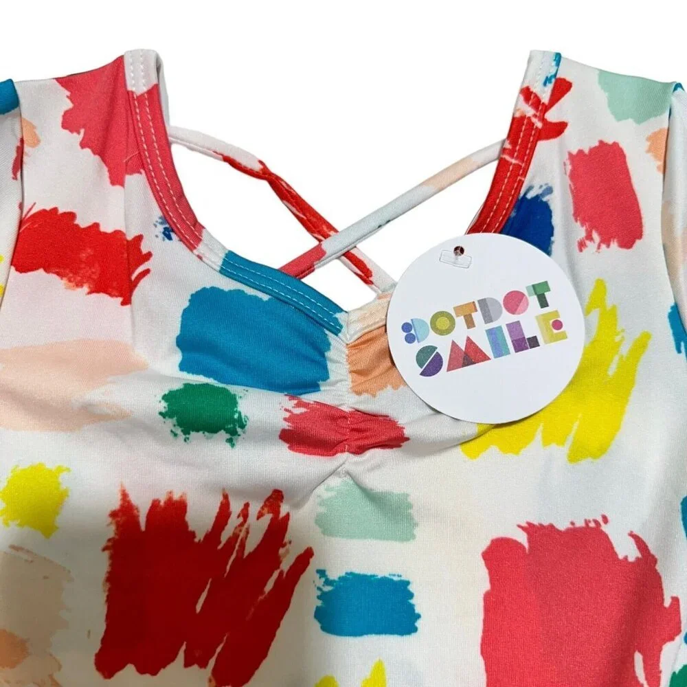 Dot Dot Smile Girl’s Size 3/4‎ Colorful Paint Swatch Ballerina Twirl Dress NWT